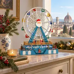 Natale Ruota Panoramica Animata Adattatore Incluso Led - scene e villaggi
