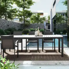 Tavolo Allungabile Kiplin 180-240×100 Antracite In Alluminio - tavoli, sedie e poltroncine