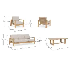 Baltic Set Salotto Naturale Completo di Cuscini Bizzotto - set e salotti