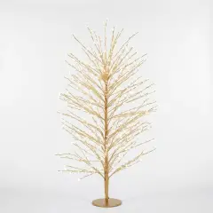 Albero Faggio con 2000 Micro Led Luce Calda Altezza 180 cm Tronco e Rami Colore Oro - alberi led di design