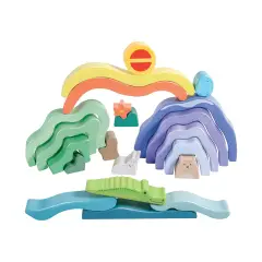 Blocchi in Legno Impilabili Puzzle Paesaggio Natura - Primi giochi