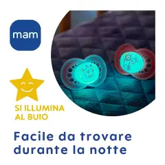 Succhietto Night Silicone Circular PP 2 Pezzi, +6 Mesi Bambino - ciucci