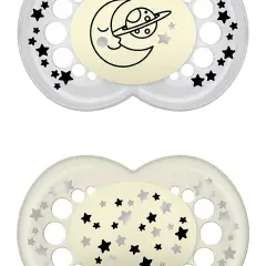 Succhietto Night Silicone Circular PP 2 Pezzi, +6 Mesi Bambino - ciucci