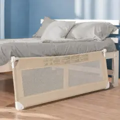 Barriera Sponda da Letto Pieghevole con Borsa di Trasporto, Sicura e Protettiva, Sabbia Cm.150 - barriere letto