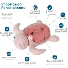 Cloud B - Luce Notturna Tranquil Turtle Rosa - varie