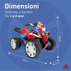 Quad Elettrico per Bambini The Beast Spidey and Friends 12V, Spiderman Uomo Ragno - moto