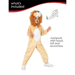 Costume Leone Con Suono Per Bambini Tg. XXS - abiti bambino e bambina