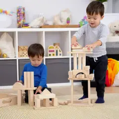 Set Di Blocchi Jumbo In Legno TickIt - Grandezze, forme e colori
