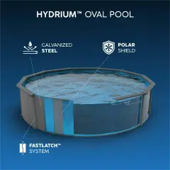 Piscina Hydrium Ovale Grigia 7.32x3.66x1.32m Capacità 27,090L - piscine rigide