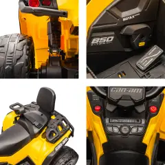 Auto Elettrica per Bambini 12V Can-Am Outlander 2 Motori, Giallo - auto