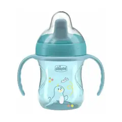 Chicco Training Cup 6+ Mesi - Tazza Antigoccia Azzurra - piatti e posate