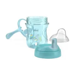 Chicco Training Cup 6+ Mesi - Tazza Antigoccia Azzurra - piatti e posate