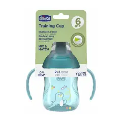 Chicco Training Cup 6+ Mesi - Tazza Antigoccia Azzurra - piatti e posate