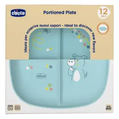 Chicco Dinner Plate 12+ Months - With Compartments Light Blue - Dishes and Cutlery