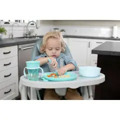 Chicco Set Piatti Svezzamento 12+ Mesi - Piatto e Ciotola Azzurro - piatti e posate