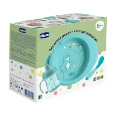 Chicco Set Pappa Svezzamento 6+ Mesi - Azzurro - piatti e posate