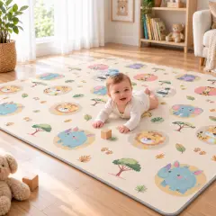 Maxi Tappeto Gioco Arrotolabile Primi Passi cm 200x150, Alto Spessore 10mm, Sweet Animals - Primi giochi