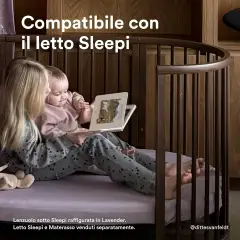 Stokke Sleepi V3 Lenzuolo Sotto Letto con Angoli Flower Ecru Ocs cm. 140 - lenzuolini