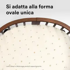 Stokke Sleepi V3 Lenzuolo Sotto Letto con Angoli Flower Ecru Ocs cm. 140 - lenzuolini