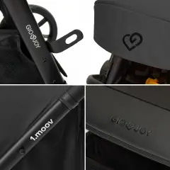 Passeggino Leggero 1.Moov GioJoy Nero, Comodità e Sicurezza per le Tue Passeggiate - passeggini compatti
