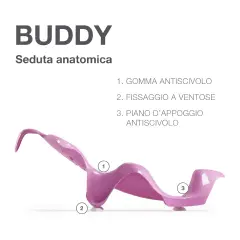 Sdraietta Bagno Buddy Con Seduta Antiscivolo 0-8 Mesi - vasche