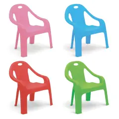 Sedia per Bambini in Plastica Monoblocco per Esterni, Impilabile, Colori Assortiti - tavoli gioco