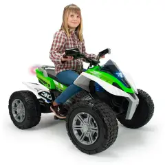 Quad Elettrico per Bambini 24V, Ruote EVA, Luci LED e Due Velocità - auto