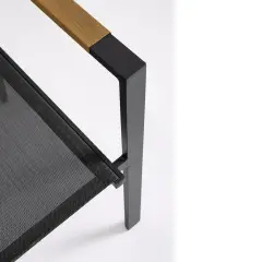Sedia Heta da Esterno Con Braccioli In Alluminio e Textilene Antracite Bizzotto - tavoli, sedie e poltroncine