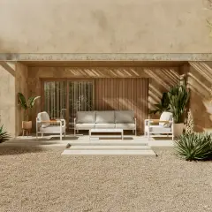 Salotto da Giardino Iseo Alluminio Bianco 5 Posti Salmar - set e salotti