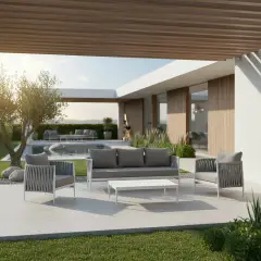 Salotto da Giardino Garda Alluminio Bianco 5 posti Salmar - set e salotti
