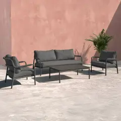 Salotto da Giardino Bellagio Alluminio Antracite 5 posti Salmar - set e salotti