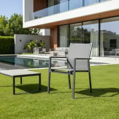 Poltrona Como Antracite In Alluminio Salmar - tavoli, sedie e poltroncine