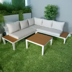 Salotto Vieste Lounge Angolare Bianco In Alluminio Salmar - set e salotti