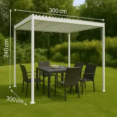 Pergola Palmas 3x3 h240 Bianco Salmar - gazebi in ferro