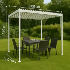 Palmas Pergola 3x3 h240 White Salmar - iron gazebos