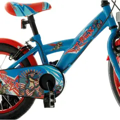 Bicicletta Bambino T-Rex Blu12 Pollici con Rotelline Stabilizzatrici - biciclette bambini