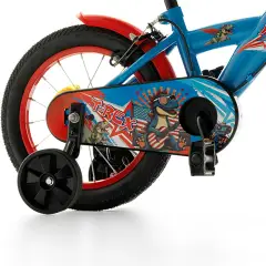 Bicicletta Bambino T-Rex Blu 14 Pollici Con Rotelline Stabilizzatrici - biciclette bambini