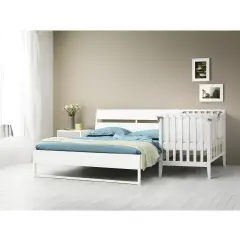 Evolving Cot Win Pali White/Natural 6in1 with Tortora Striped Textile - Collections