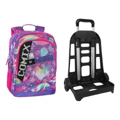 Comix Ultra Bright Organized Trolley Backpack Detachable Haruyuku Girl - trolley backpacks