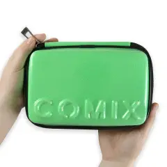 Astuccio Scuola Comix Maxi Zip Glitter Verde con Corredo - astucci colori