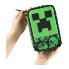 Minecraft Astuccio Scuola Corredo 3 Zip Pixel - astucci colori