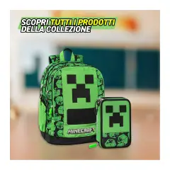 Minecraft Astuccio Scuola Corredo 3 Zip Pixel - astucci colori