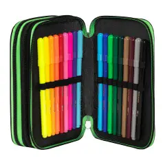 Minecraft Astuccio Scuola Corredo 3 Zip Pixel - astucci colori