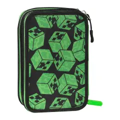 Minecraft Astuccio Scuola Corredo 3 Zip Pixel - astucci colori