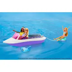 Barbie Mermaid Power Boat with 2 Dolls Playset Boat HJK58 - collectible baby girl