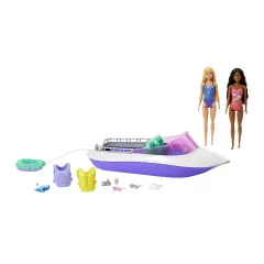 Barbie Mermaid Power Boat with 2 Dolls Playset Boat HJK58 - collectible baby girl
