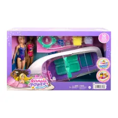 Barbie Mermaid Power Boat with 2 Dolls Playset Boat HJK58 - collectible baby girl