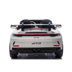 Auto Elettrica per Bambini Porsche 911 GT3 Bianca con Sedili in Pelle e 2 Motori da 35W - auto