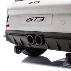 Auto Elettrica per Bambini Porsche 911 GT3 Bianca con Sedili in Pelle e 2 Motori da 35W - auto