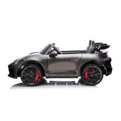 Auto Elettrica per Bambini Porsche 911 GT3 Grigio Argento con Sedili in Pelle e 2 Motori da 35W - auto